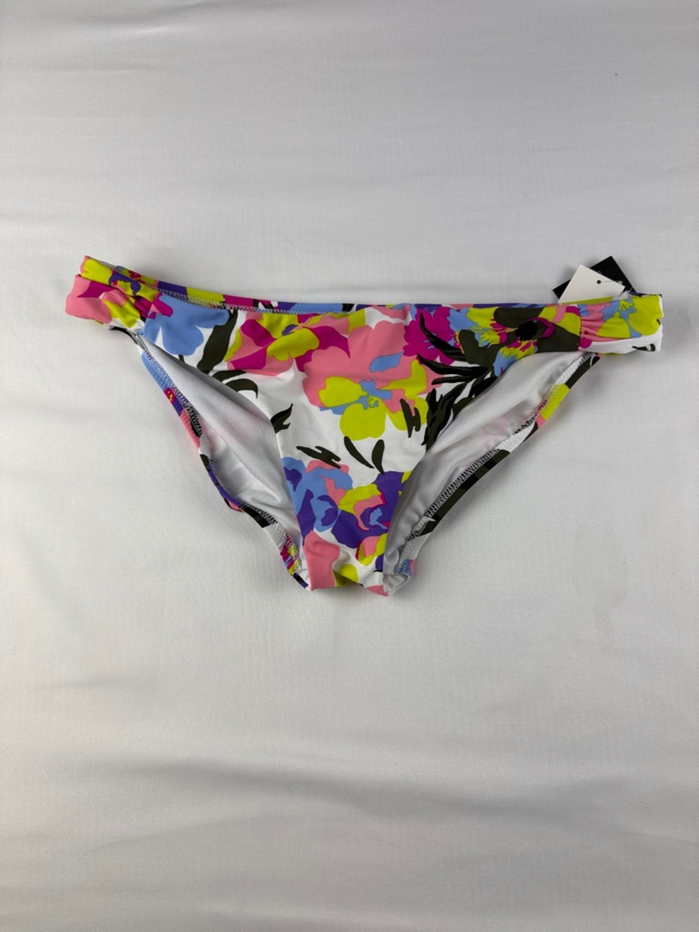 Bar III White Floral Bikini Bottoms Size XL NWT Multicolor Low Rise Swim